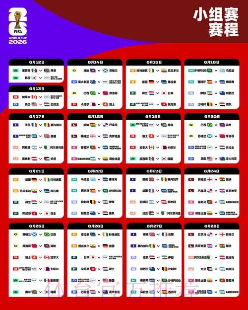 2026世界杯每日赛程一览全程直播直播平台